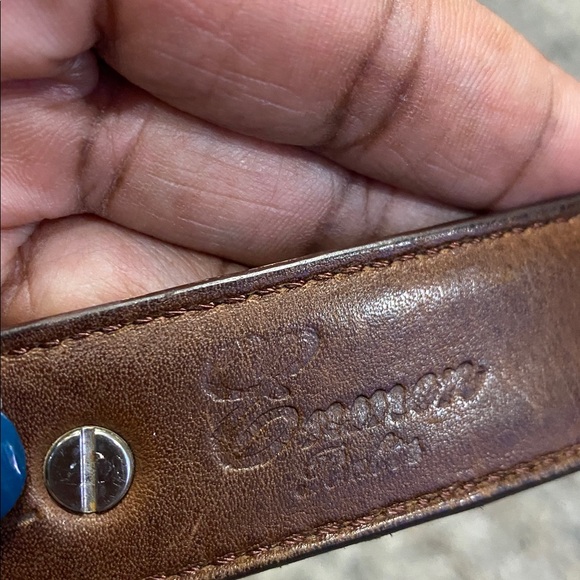 Brown Leather Belt with LSU Silver Buckle sz 42 - Picture 5 of 10